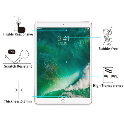 2 ชิ้นสำหรับ iPad Pro 10.5 นิ้ว 0.3 มิลลิเมตร 9H ความแข็งพื้นผิวแบบเต็มหน้าจอกระจกกันรอยหน้าจอ, For iPad Pro 10.5 inch