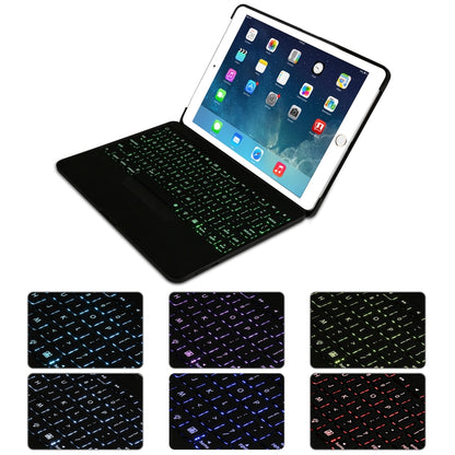 F611 แบ็คไลท์สีสันสดใสแบบถอดได้อะลูมิเนียมแบ็คเพลนคีย์บอร์ดไร้สาย Bluetooth เคสแท็บเล็ตสำหรับ iPad Air 2 / 9.7 (2018) / 9.7 นิ้ว (2017) / Air / Pro 9.7 นิ้ว