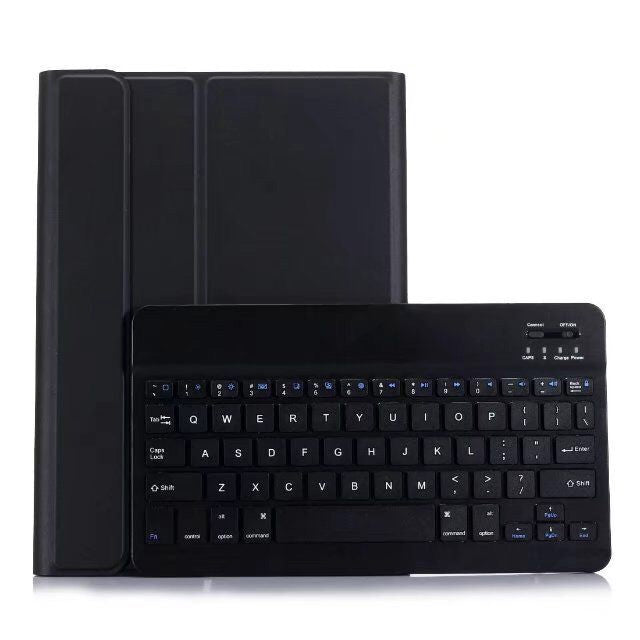 คีย์บอร์ด Bluetooth แบบถอดได้ + เคสแท็บเล็ตหนังพลิกแนวนอนพร้อมที่วางสำหรับ iPad Pro 9.7 นิ้ว, iPad Air, iPad Air 2, iPad 9.7 นิ้ว (2017), iPad 9.7 นิ้ว (2018), A07 Black, A07 Gold, A07 Blue, A07 Rose Gold
