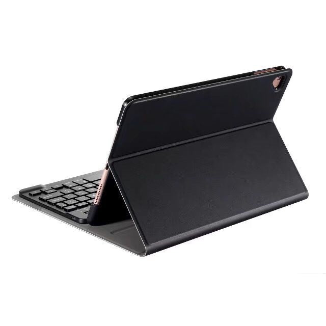 คีย์บอร์ด Bluetooth แบบถอดได้ + เคสแท็บเล็ตหนังพลิกแนวนอนพร้อมที่วางสำหรับ iPad Pro 9.7 นิ้ว, iPad Air, iPad Air 2, iPad 9.7 นิ้ว (2017), iPad 9.7 นิ้ว (2018), A07 Black, A07 Gold, A07 Blue, A07 Rose Gold