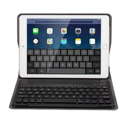 คีย์บอร์ด Bluetooth แบบถอดได้ + เคสแท็บเล็ตหนังพลิกแนวนอนพร้อมที่วางสำหรับ iPad Pro 9.7 นิ้ว, iPad Air, iPad Air 2, iPad 9.7 นิ้ว (2017), iPad 9.7 นิ้ว (2018), A07 Black, A07 Gold, A07 Blue, A07 Rose Gold
