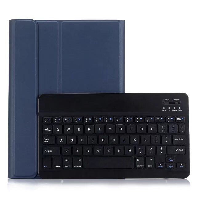 คีย์บอร์ด Bluetooth แบบถอดได้ + เคสแท็บเล็ตหนังพลิกแนวนอนพร้อมที่วางสำหรับ iPad Pro 9.7 นิ้ว, iPad Air, iPad Air 2, iPad 9.7 นิ้ว (2017), iPad 9.7 นิ้ว (2018), A07 Black, A07 Gold, A07 Blue, A07 Rose Gold