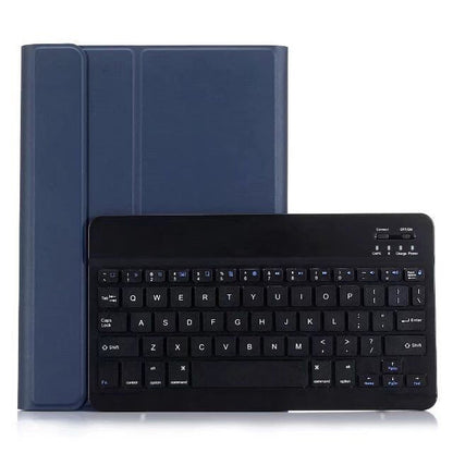 คีย์บอร์ด Bluetooth แบบถอดได้ + เคสแท็บเล็ตหนังพลิกแนวนอนพร้อมที่วางสำหรับ iPad Pro 9.7 นิ้ว, iPad Air, iPad Air 2, iPad 9.7 นิ้ว (2017), iPad 9.7 นิ้ว (2018), A07 Black, A07 Gold, A07 Blue, A07 Rose Gold