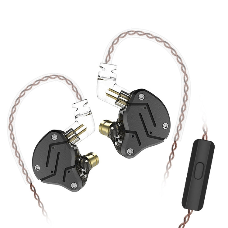 KZ ZSN Circle Iron Moving Iron Quad-core แบบมีสายหูฟังชนิดใส่ในหู Mega Bass HiFi หูฟังพร้อมไมโครโฟน