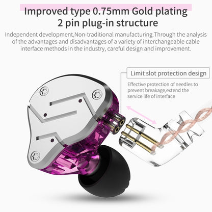 KZ ZSN Circle Iron Moving Iron Quad-core แบบมีสายหูฟังชนิดใส่ในหู Mega Bass HiFi หูฟังพร้อมไมโครโฟน