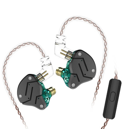 KZ ZSN Circle Iron Moving Iron Quad-core แบบมีสายหูฟังชนิดใส่ในหู Mega Bass HiFi หูฟังพร้อมไมโครโฟน