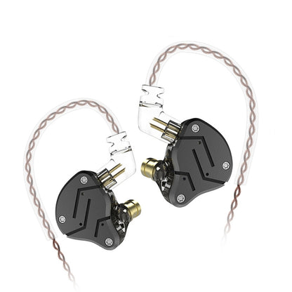 KZ ZSN Circle Iron Moving Iron Quad-core แบบมีสายหูฟังชนิดใส่ในหู Mega Bass HiFi หูฟังไม่มีไมโครโฟน