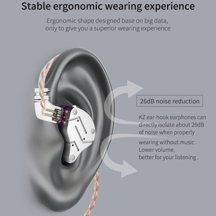 KZ ZSN Circle Iron Moving Iron Quad-core แบบมีสายหูฟังชนิดใส่ในหู Mega Bass HiFi หูฟังไม่มีไมโครโฟน