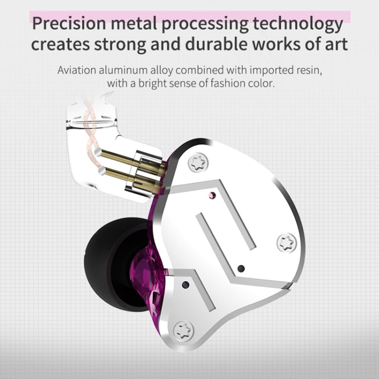 KZ ZSN Circle Iron Moving Iron Quad-core แบบมีสายหูฟังชนิดใส่ในหู Mega Bass HiFi หูฟังไม่มีไมโครโฟน