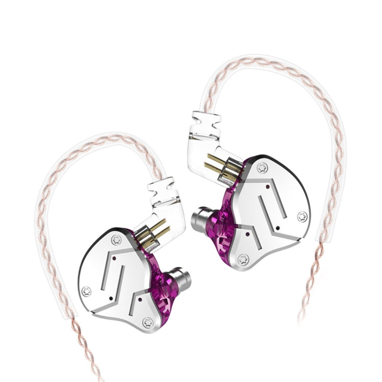 KZ ZSN Circle Iron Moving Iron Quad-core แบบมีสายหูฟังชนิดใส่ในหู Mega Bass HiFi หูฟังไม่มีไมโครโฟน