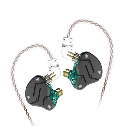 KZ ZSN Circle Iron Moving Iron Quad-core แบบมีสายหูฟังชนิดใส่ในหู Mega Bass HiFi หูฟังไม่มีไมโครโฟน