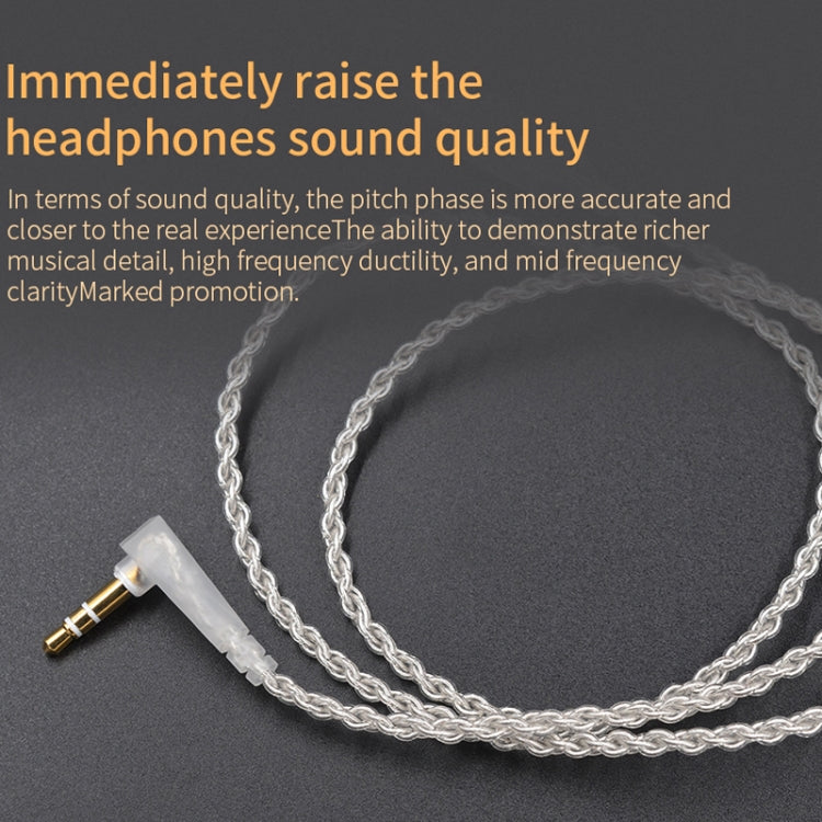 KZ B 8 Pin ออกซิเจนฟรีทองแดง Silver Plated Upgrade Cable สำหรับ KZ ZST / ES4 / ZS10 / AS10 / BA10 หูฟัง