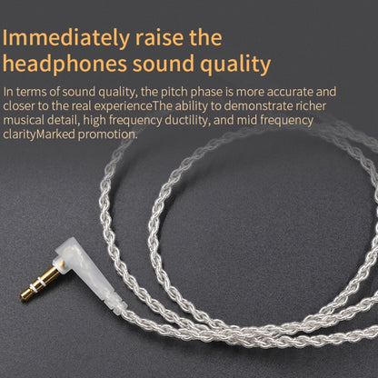 KZ B 8 Pin ออกซิเจนฟรีทองแดง Silver Plated Upgrade Cable สำหรับ KZ ZST / ES4 / ZS10 / AS10 / BA10 หูฟัง