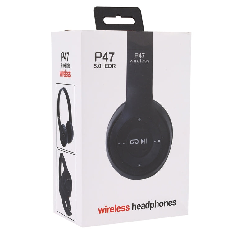 P47 หูฟัง Bluetooth ไร้สายแบบพับได้พร้อมแจ็คเสียง 3.5 มม. รองรับ MP3 / FM / โทร, P47 Black, P47 Blue, P47 Red, P47 White, P47 Green