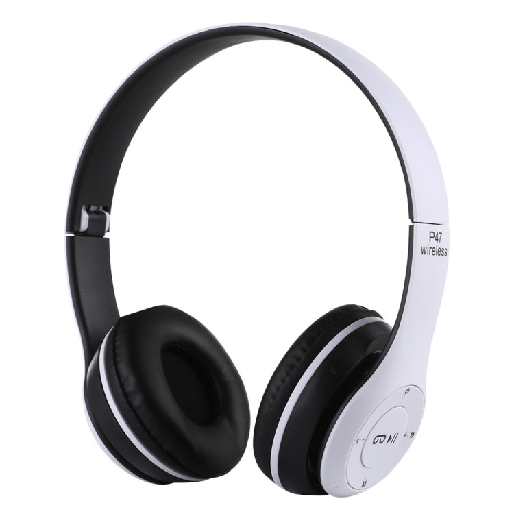 P47 หูฟัง Bluetooth ไร้สายแบบพับได้พร้อมแจ็คเสียง 3.5 มม. รองรับ MP3 / FM / โทร, P47 Black, P47 Blue, P47 Red, P47 White, P47 Green