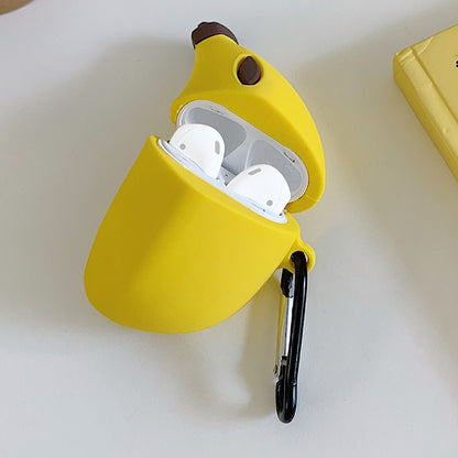 หูฟังไร้สายกันกระแทกกล้วยซิลิโคนเคสสำหรับ Apple AirPods 1/2
