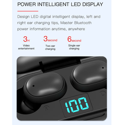 H6 TWS Bluetooth 5.0 หูฟังไร้สาย Bluetooth พร้อมจอแสดงผลดิจิตอลและกล่องชาร์จ รองรับการโทร Siri และ HD