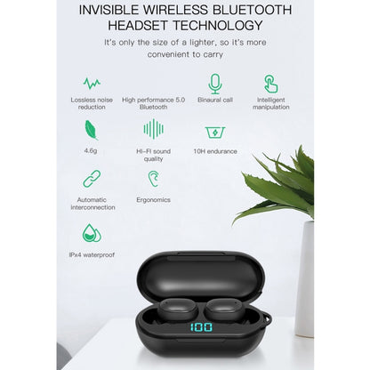 H6 TWS Bluetooth 5.0 หูฟังไร้สาย Bluetooth พร้อมจอแสดงผลดิจิตอลและกล่องชาร์จ รองรับการโทร Siri และ HD