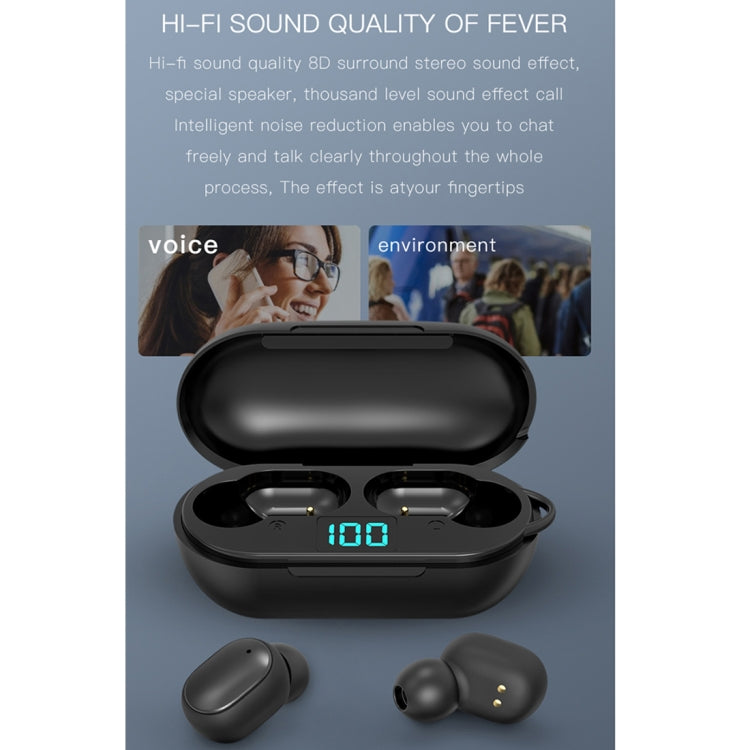H6 TWS Bluetooth 5.0 หูฟังไร้สาย Bluetooth พร้อมจอแสดงผลดิจิตอลและกล่องชาร์จ รองรับการโทร Siri และ HD