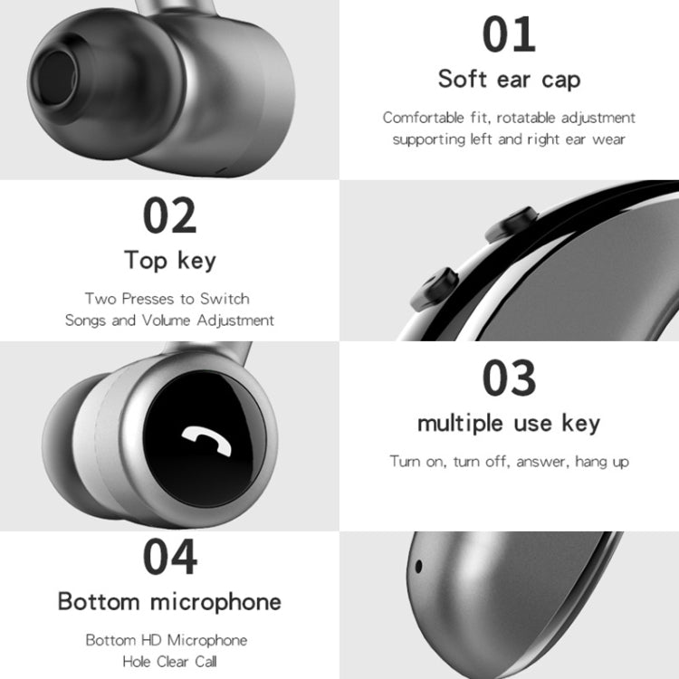 V7 Bluetooth 5.0 หูฟังบลูทูธสเตอริโอไร้สายสไตล์ธุรกิจรองรับการแจ้งชื่อผู้โทร