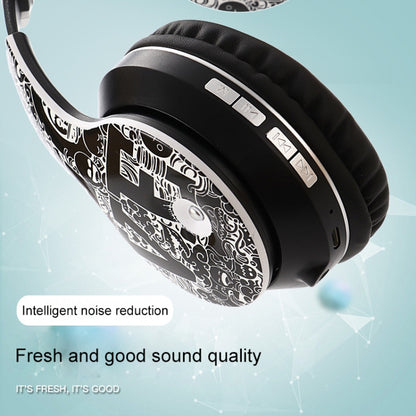 B1 ชุดหูฟัง Bluetooth V5.0 ไร้สายลายกราฟฟิตี้