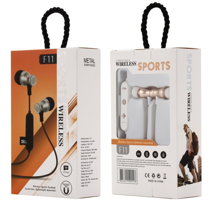 F11 Bluetooth 4.2 ชุดหูฟัง Bluetooth ออกแบบคอแขวน รองรับการเล่นเพลงและการสลับและการควบคุมระดับเสียงและคำตอบ