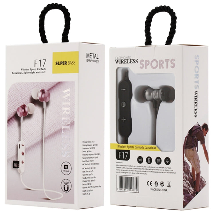 F17 Bluetooth 4.2 ชุดหูฟัง Bluetooth ออกแบบคอแขวน รองรับการเล่นเพลงและการสลับและการควบคุมระดับเสียงและคำตอบ
