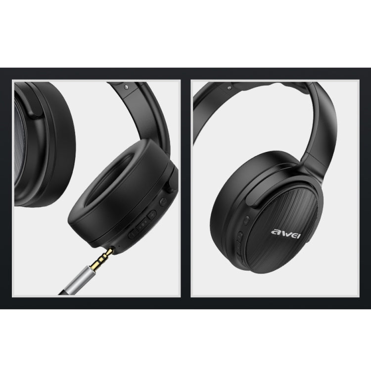 awei A780BL Bluetooth 5.0 หูฟังบลูทูธไร้สายแบบเบสพับได้พร้อมแจ็ค Aux ขนาด 3.5 มม, A780BL