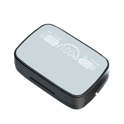 M9 บลูทู ธ 5.1 TWS กระจกจอแสดงผลดิจิตอลไร้สายบลูทู ธ หูฟังพร้อมกล่องชาร์จไฟฉายรองรับ Touch & Siri และจอแสดงผลแบตเตอรี่, M9 (Black)