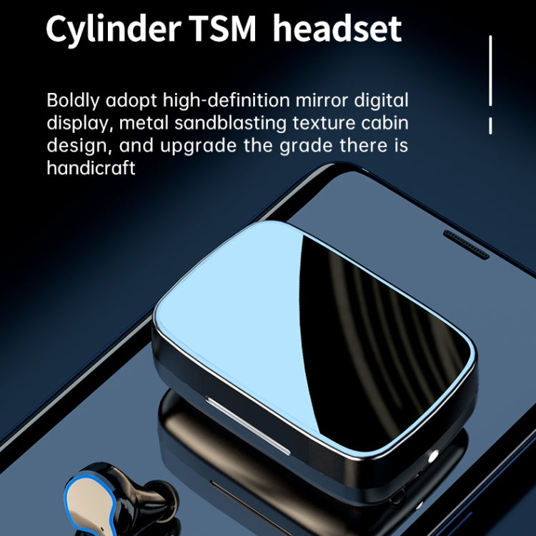 M9 บลูทู ธ 5.1 TWS กระจกจอแสดงผลดิจิตอลไร้สายบลูทู ธ หูฟังพร้อมกล่องชาร์จไฟฉายรองรับ Touch & Siri และจอแสดงผลแบตเตอรี่, M9 (Black)