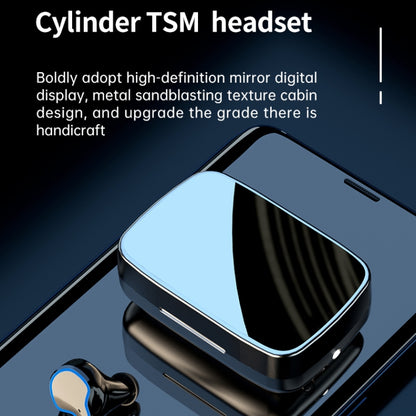 M9 บลูทู ธ 5.1 TWS กระจกจอแสดงผลดิจิตอลไร้สายบลูทู ธ หูฟังพร้อมกล่องชาร์จไฟฉายรองรับ Touch & Siri และจอแสดงผลแบตเตอรี่, M9 (Black)