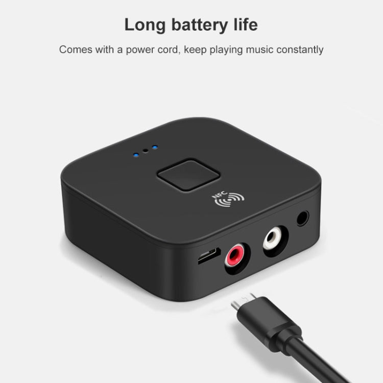 B11 ตัวรับสัญญาณบลูทูธ 5.0 AUX NFC ถึง 2 x อะแดปเตอร์เสียง RCA, B11
