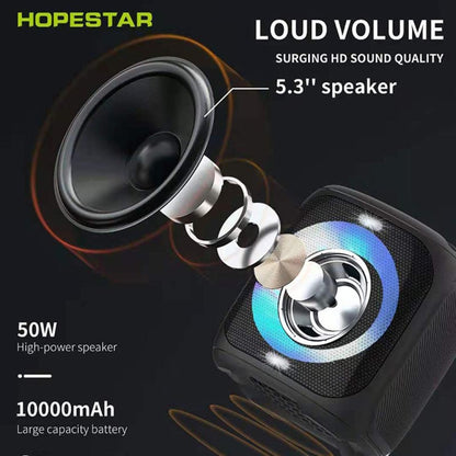 HOPESTAR Party100 Bluetooth 5.0 ลำโพงบลูทูธไร้สายกันน้ำแบบพกพาพร้อมฟังก์ชันชาร์จมือถือ, Party100(Green)