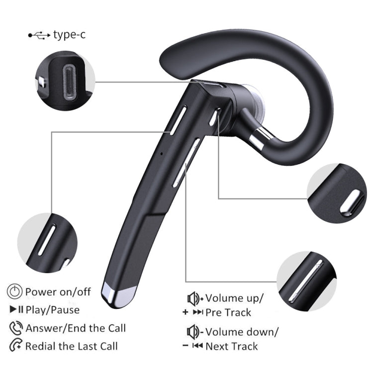 YYK-525 หูฟังบลูทูธไร้สายแบบหมุนได้เดี่ยวพร้อมกล่องชาร์จและจอแสดงผลดิจิตอล, YYK-525 with Charging Box