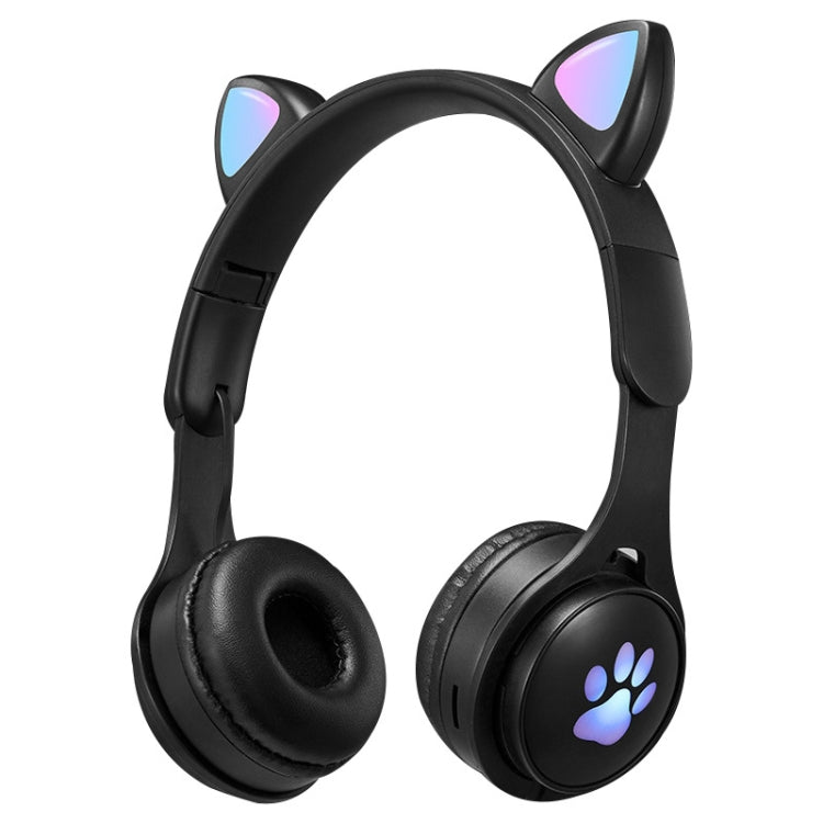 B30 Cat Paw Cat Ears ชุดหูฟังบลูทูธแบบพับได้สีสันสดใสพร้อมแจ็ค 3.5 มม. และช่องเสียบการ์ด TF