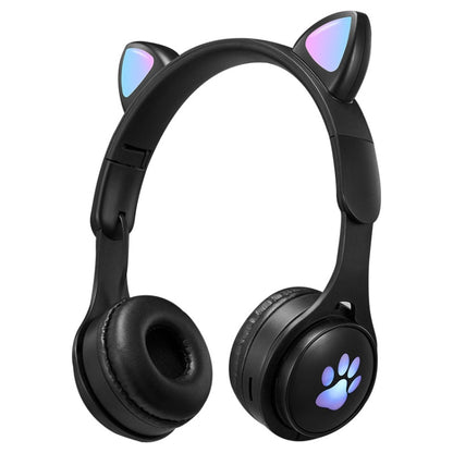 B30 Cat Paw Cat Ears ชุดหูฟังบลูทูธแบบพับได้สีสันสดใสพร้อมแจ็ค 3.5 มม. และช่องเสียบการ์ด TF