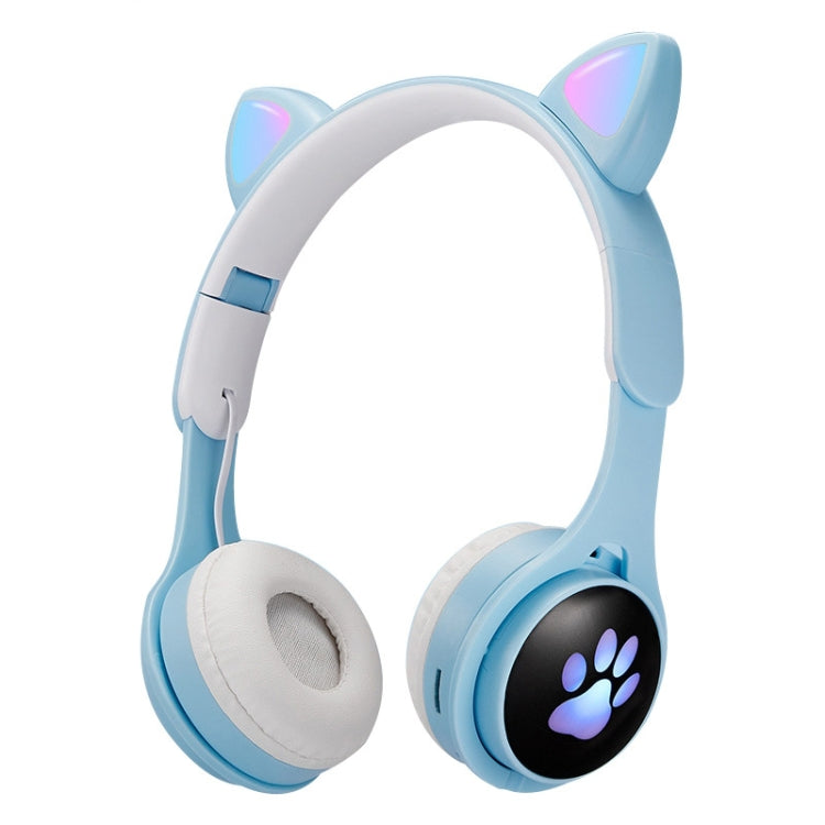 B30 Cat Paw Cat Ears ชุดหูฟังบลูทูธแบบพับได้สีสันสดใสพร้อมแจ็ค 3.5 มม. และช่องเสียบการ์ด TF