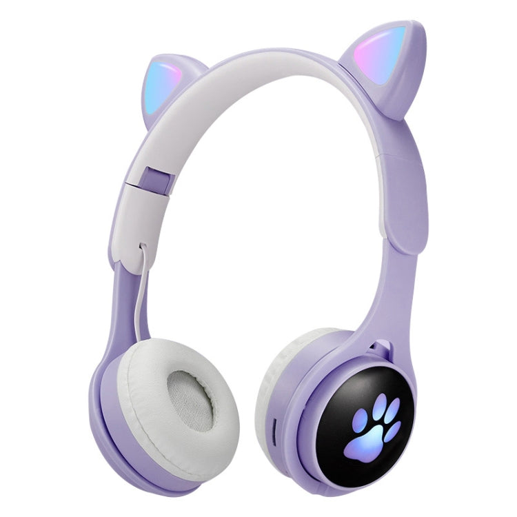 B30 Cat Paw Cat Ears ชุดหูฟังบลูทูธแบบพับได้สีสันสดใสพร้อมแจ็ค 3.5 มม. และช่องเสียบการ์ด TF