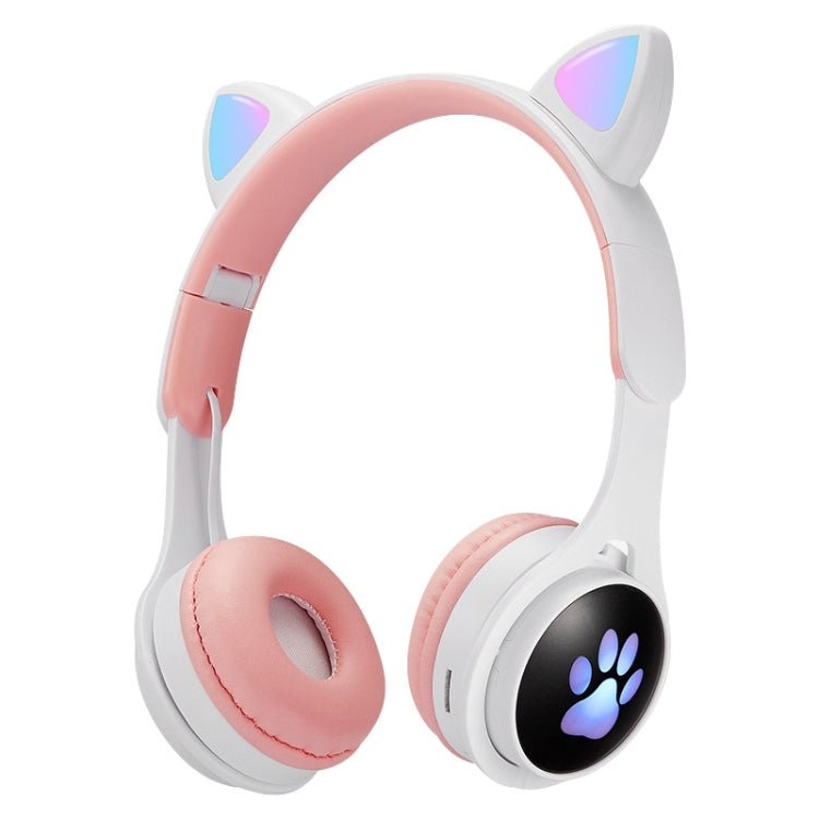 B30 Cat Paw Cat Ears ชุดหูฟังบลูทูธแบบพับได้สีสันสดใสพร้อมแจ็ค 3.5 มม. และช่องเสียบการ์ด TF