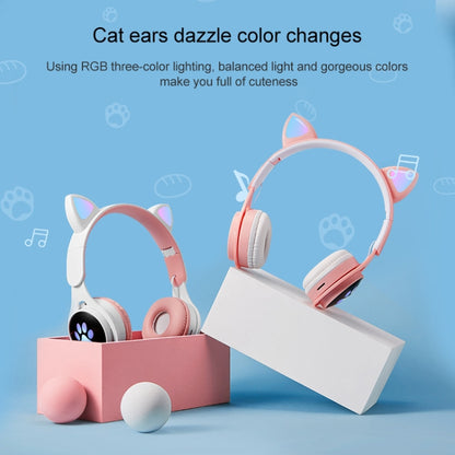 B30 Cat Paw Cat Ears ชุดหูฟังบลูทูธแบบพับได้สีสันสดใสพร้อมแจ็ค 3.5 มม. และช่องเสียบการ์ด TF