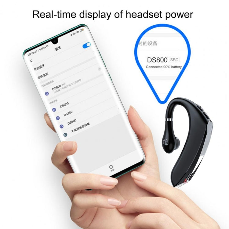 DS800 Bluetooth 5.0 Universal แขวนหูสไตล์ธุรกิจกีฬาหูฟังไร้สาย Bluetooth รุ่นอัพเกรด, Upgrade Version (Black), Upgrade Version (Red)