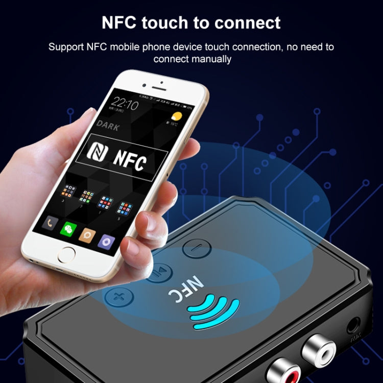 T36 NFC Bluetooth 5.0 ตัวรับสัญญาณเครื่องส่งสัญญาณชุดหูฟังเครื่องเสียงรถยนต์