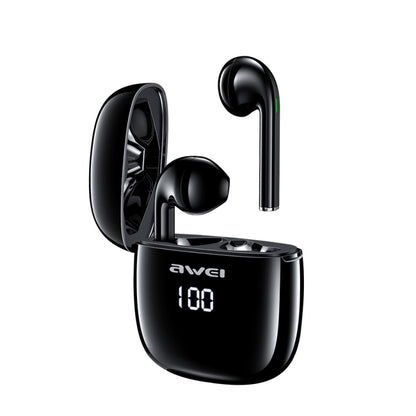 awei T28P Bluetooth V5.0 TWS Ture Wireless Sports ชุดหูฟังจอแสดงผล LED พร้อมเคสชาร์จ