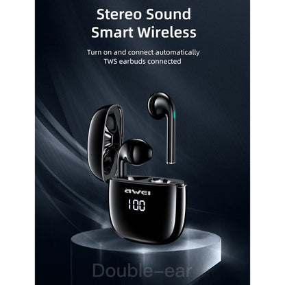awei T28P Bluetooth V5.0 TWS Ture Wireless Sports ชุดหูฟังจอแสดงผล LED พร้อมเคสชาร์จ