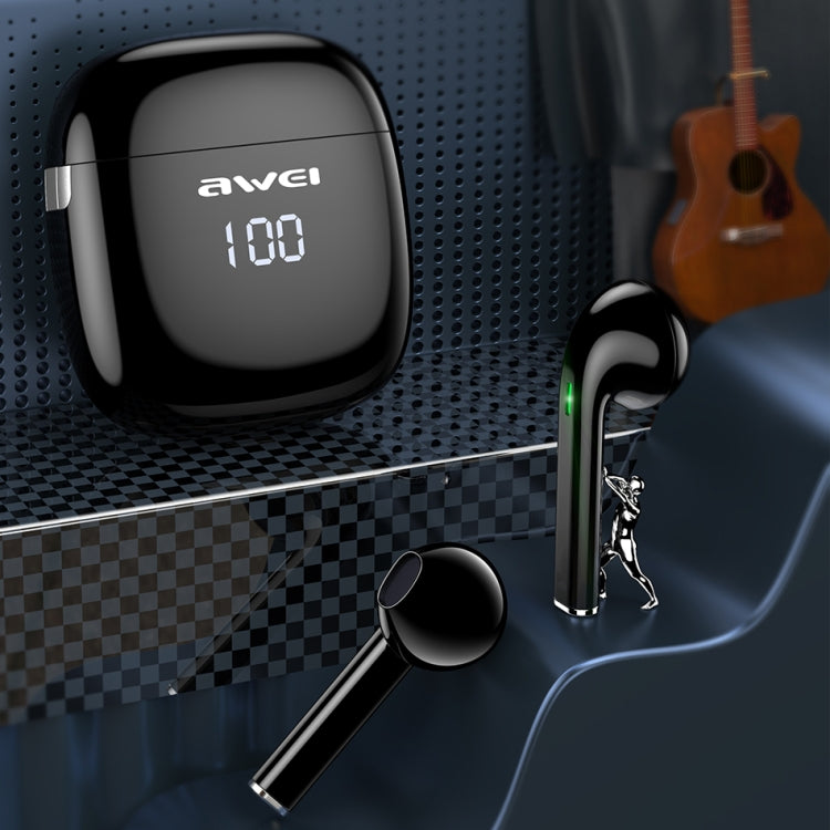 awei T28P Bluetooth V5.0 TWS Ture Wireless Sports ชุดหูฟังจอแสดงผล LED พร้อมเคสชาร์จ