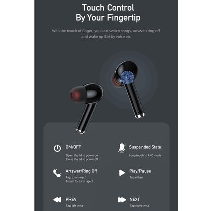 awei TA8 Bluetooth 5.2 ANC หูฟังบลูทูธไร้สายลดเสียงรบกวนที่ใช้งานอยู่, TA8