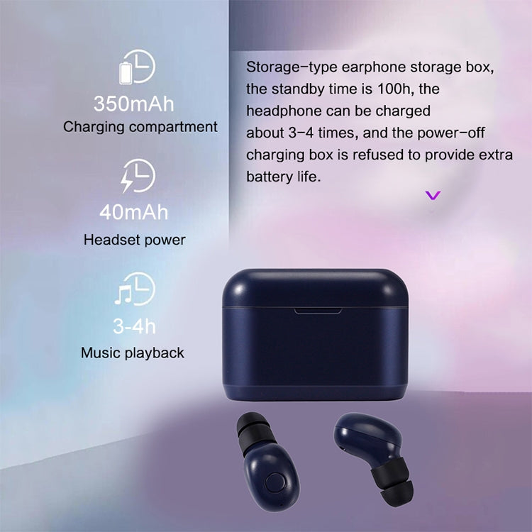 DT-4 IPX กันน้ำบลูทูธ 5.0 หูฟังไร้สายบลูทูธพร้อมกล่องชาร์จแม่เหล็ก 350mAh รองรับการโทร, DT-4