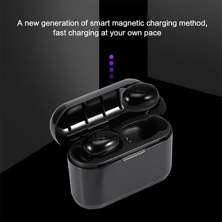 DT-4 IPX กันน้ำบลูทูธ 5.0 หูฟังไร้สายบลูทูธพร้อมกล่องชาร์จแม่เหล็ก 350mAh รองรับการโทร, DT-4