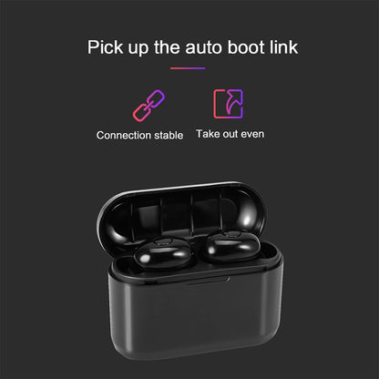 DT-4 IPX กันน้ำบลูทูธ 5.0 หูฟังไร้สายบลูทูธพร้อมกล่องชาร์จแม่เหล็ก 350mAh รองรับการโทร, DT-4
