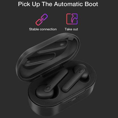 DT-5 IPX กันน้ำบลูทูธ 5.0 หูฟังไร้สายบลูทูธพร้อมกล่องชาร์จแม่เหล็ก, รองรับการโทรและฟังก์ชั่น Power Bank, DT-5
